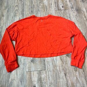 Lululemon Muscle Love Long Sleeve Orange Neon Crop Top Medium